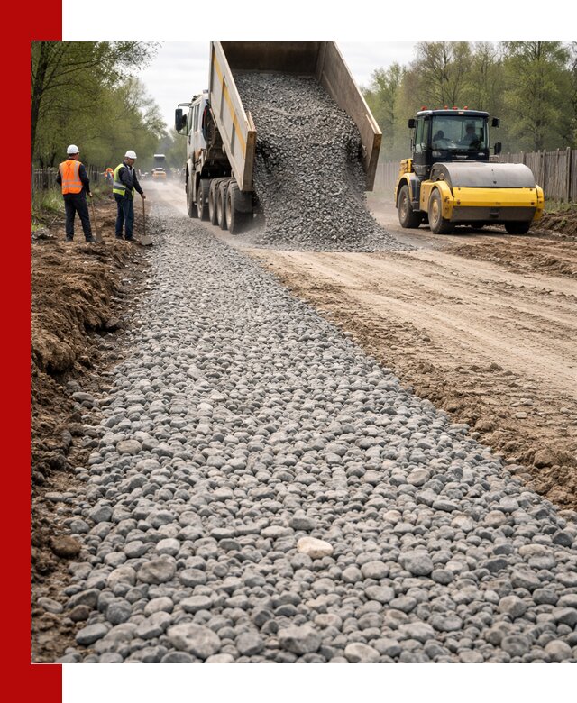 Доставка щебня для отсыпки дорог в Черногорске высокого качества