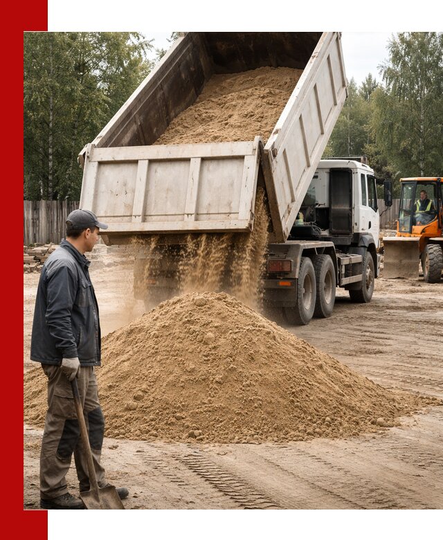 Доставка и продажа песка с разгрузкой в Черногорске