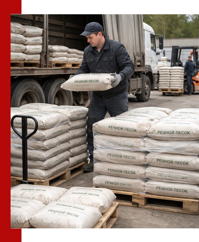 Речной песок в мешках с доставкой в Черногорске