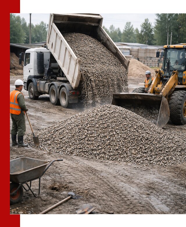 Мытый гравий с доставкой в Черногорске от карьера до участка