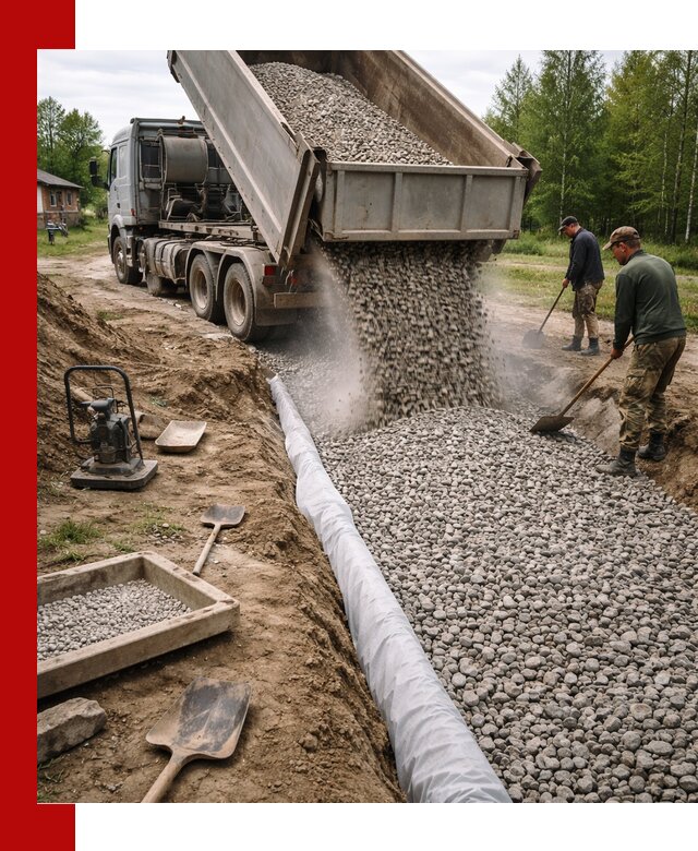 Гравий для дренажа с доставкой в Черногорске качественный и недорогой