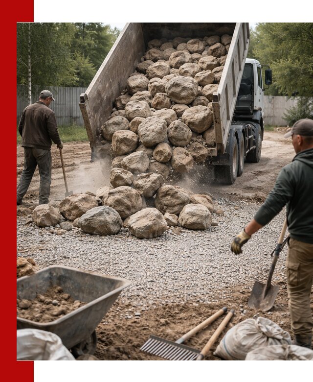 Доставка и укладка булыжника в Черногорске