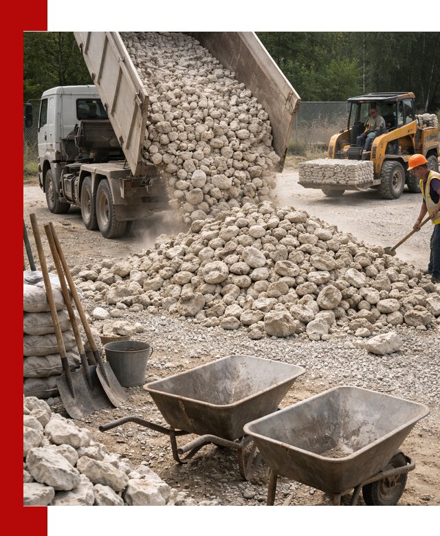 Доставка и продажа бутового известнякового камня в Черногорске