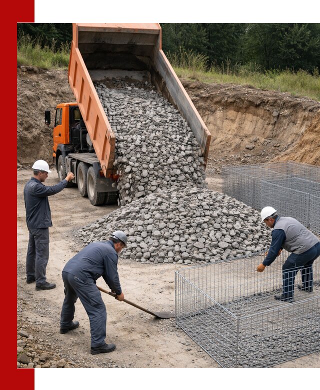 Камень для габионов с доставкой в Черногорске быстро и надёжно