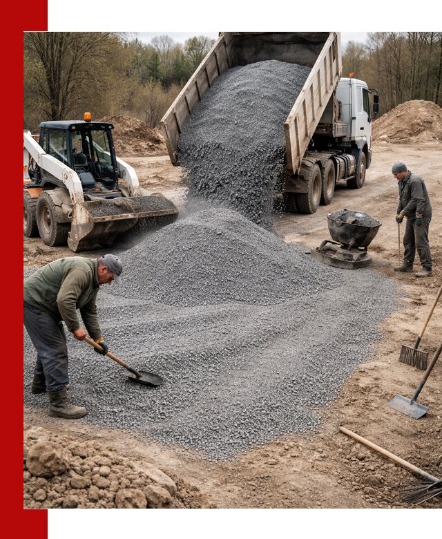 Отсев для подсыпки в Черногорске — доставка и подсыпка на участок