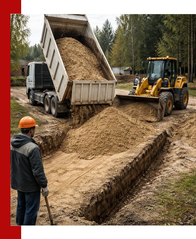 Доставка песчаного грунта в Черногорске для строительных работ