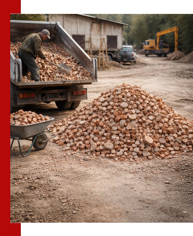 Доставка и подушка из боя кирпича с разгрузкой в Черногорске