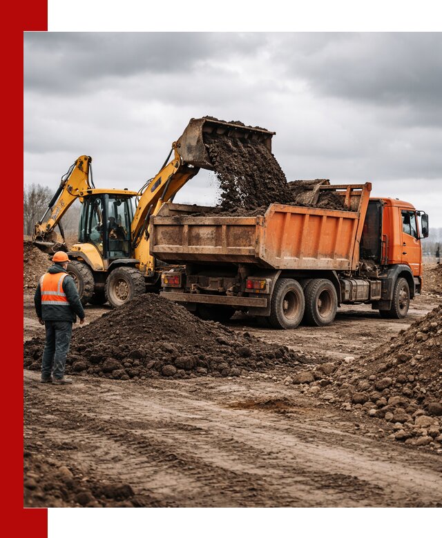 Вывоз грунта и строительного мусора в Черногорске грузовыми самосвалами