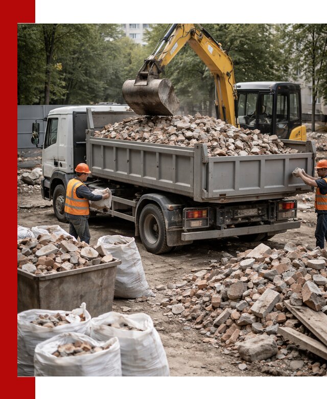Вывоз строительного мусора в Черногорске с самосвалами и контейнерами