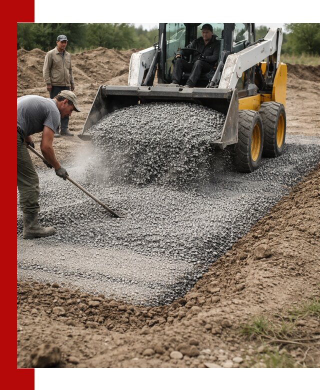 Устройство щебеночной подушки в Черногорске для дорог и фундаментов